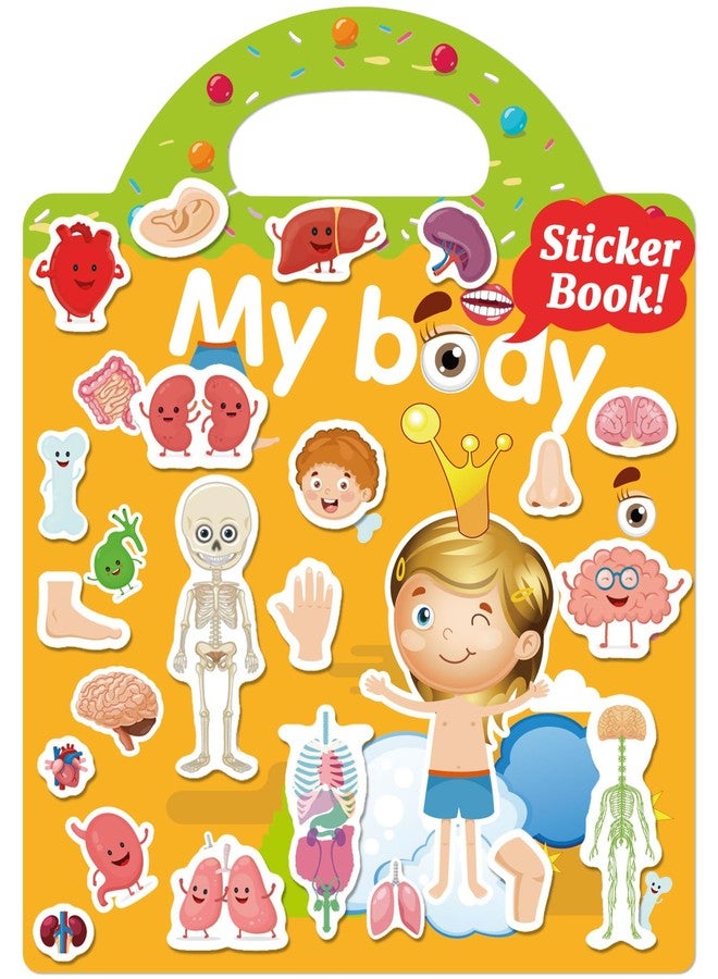 Benresive Reusable Sticker Books for Toddlers, Fun Travel Stickers for Kids, Toddler Sticker Book, Crafts Activities for Toddlers, 3 and Up Birthady Gifts - My Body - Image 1